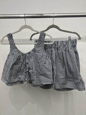 Toit Volant Gingham Set NWT – Crop Top & Shorts Matching Set